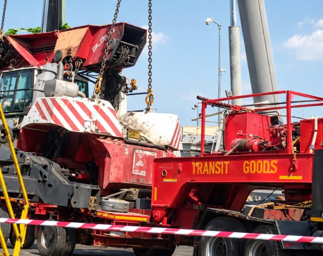 Industrial Top Loader Offloading Operation