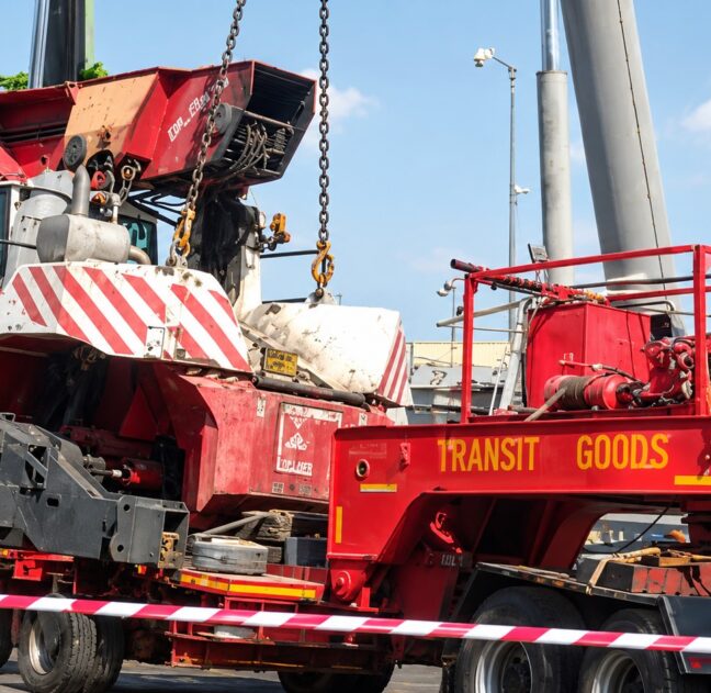 Industrial Top Loader Offloading Operation